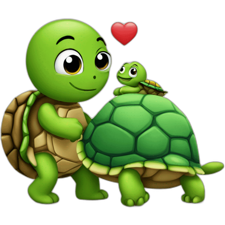 Love between a castor and a turtle emoji