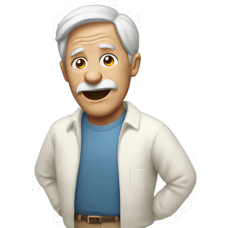 back pain old man emoji