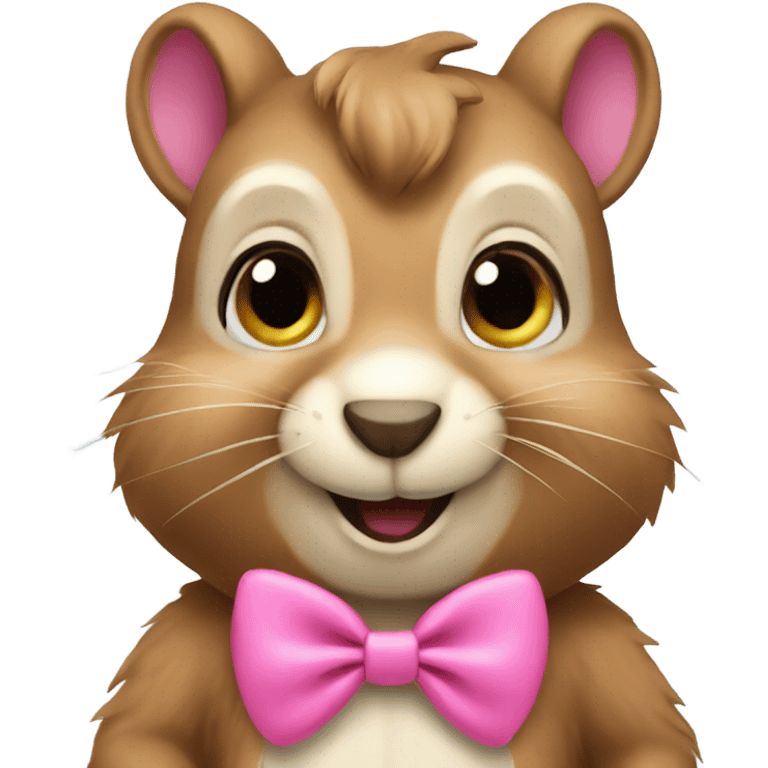 Squirrel with a pink bow emoji