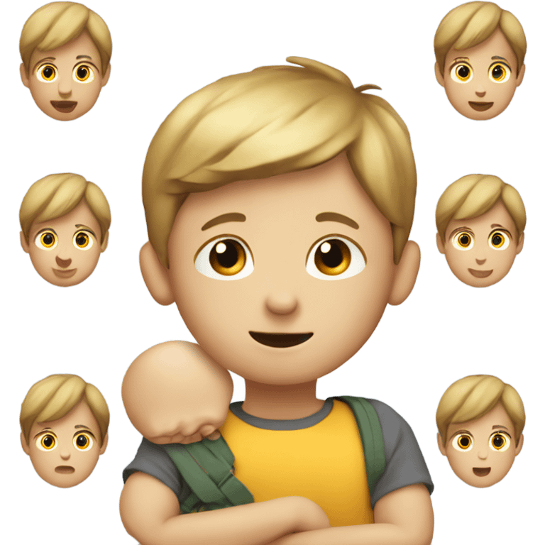 Little boy getting patted on the head emoji