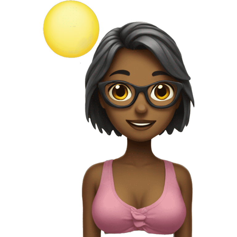 Beach and girl emoji