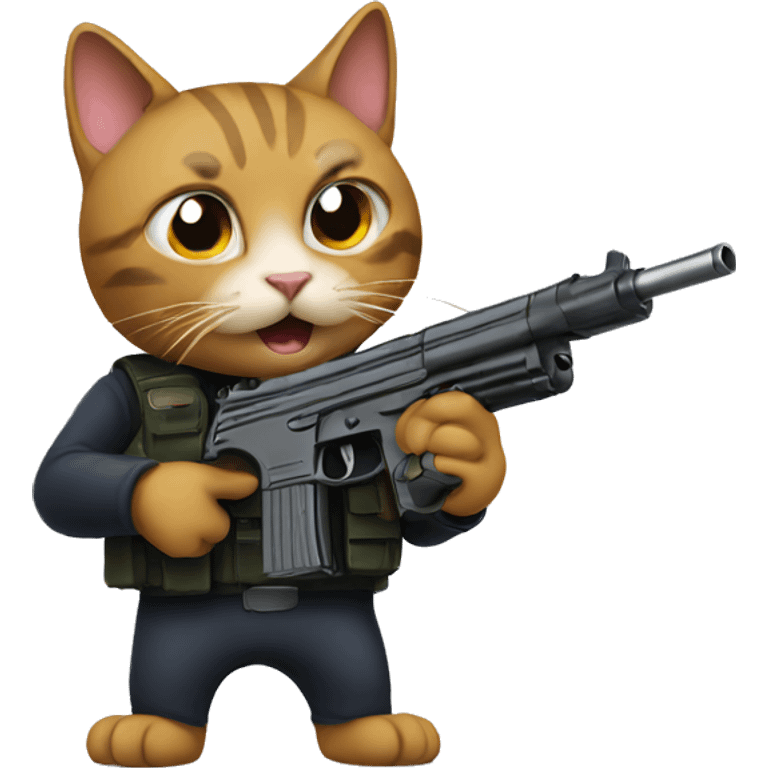 Cat with a gun emoji