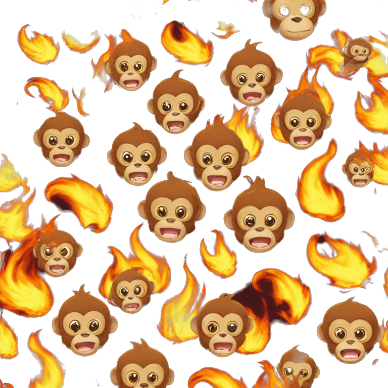 chaos monkey fire background emoji