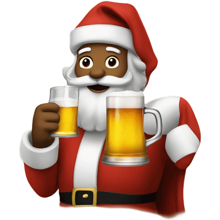 Santa drinking beer  emoji