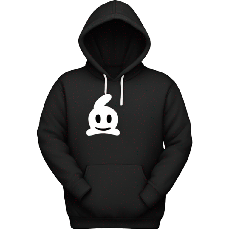 Black hoodie with white „pLAyboy“ print emoji