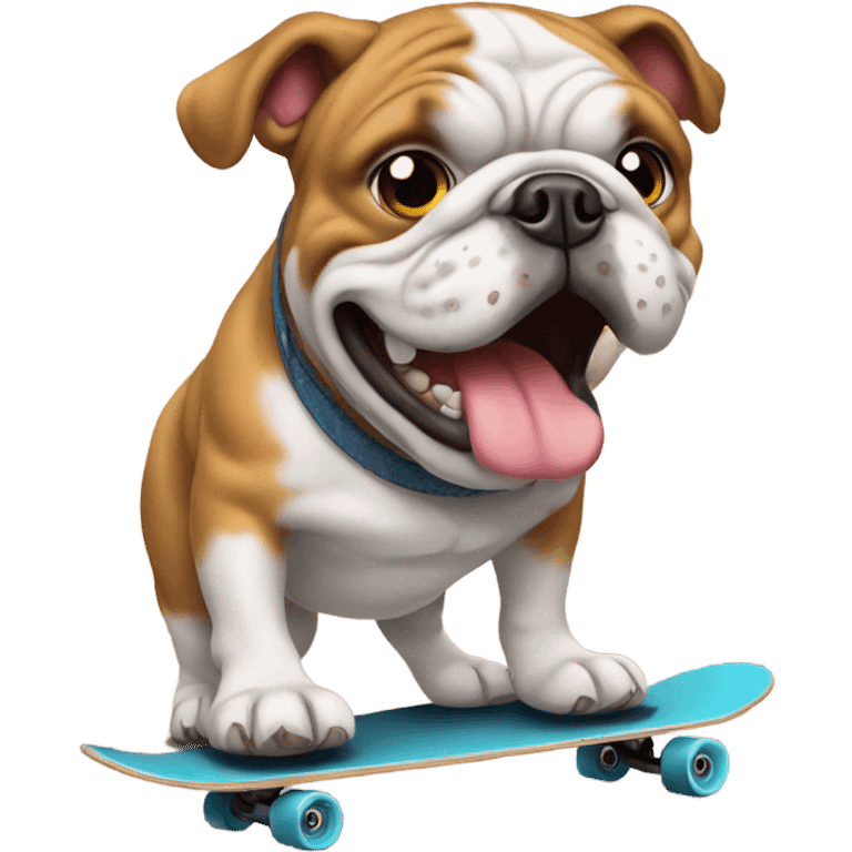 Bulldog on skateboard  emoji