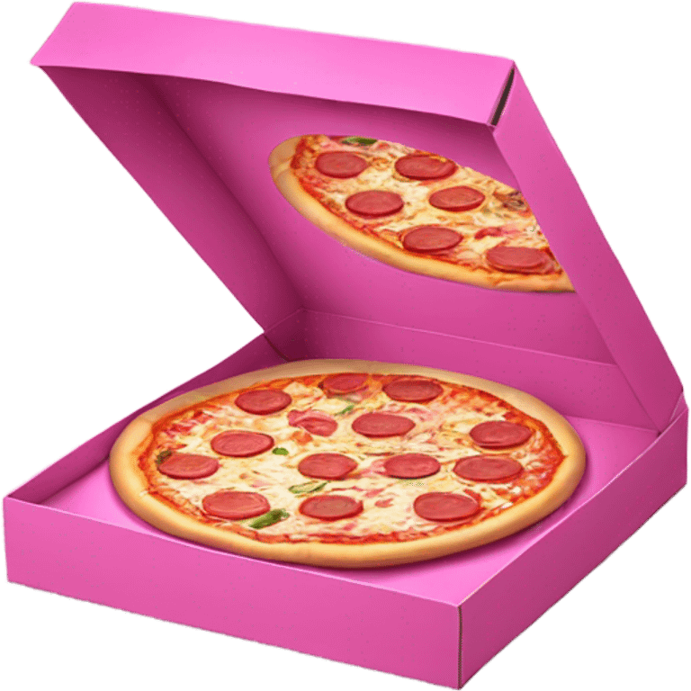 Realistic empty Pink open top pizza box. emoji