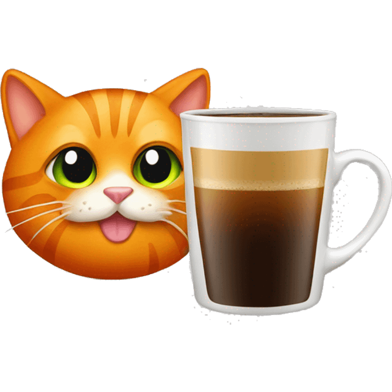 orange cat drinking coffee emoji