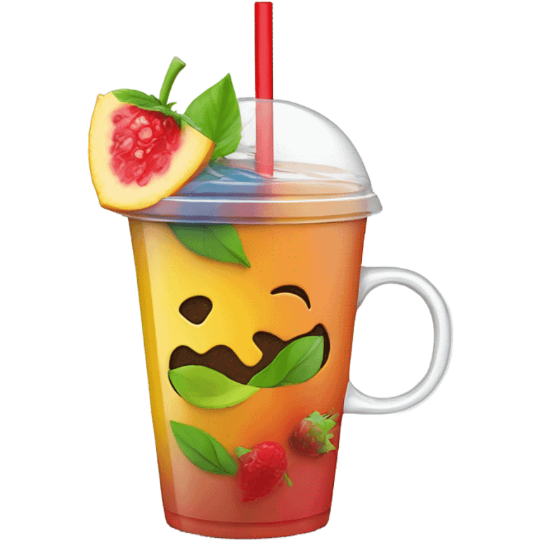 trendy tea with a straw emoji