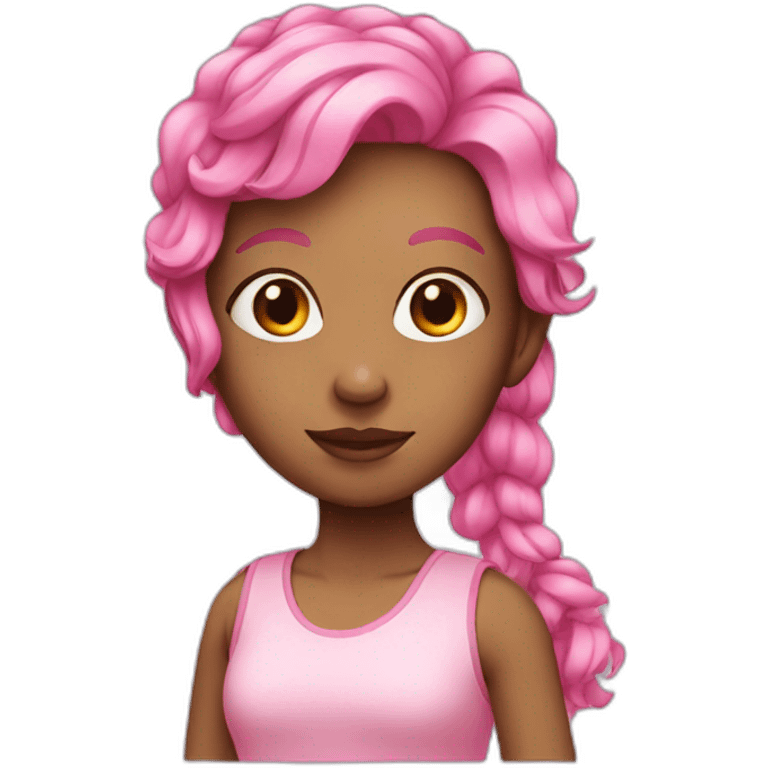 Girl with a pink hair emoji