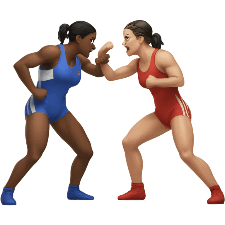 two female wrestling  emoji