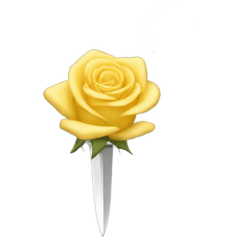 yellow roses with dagger emoji