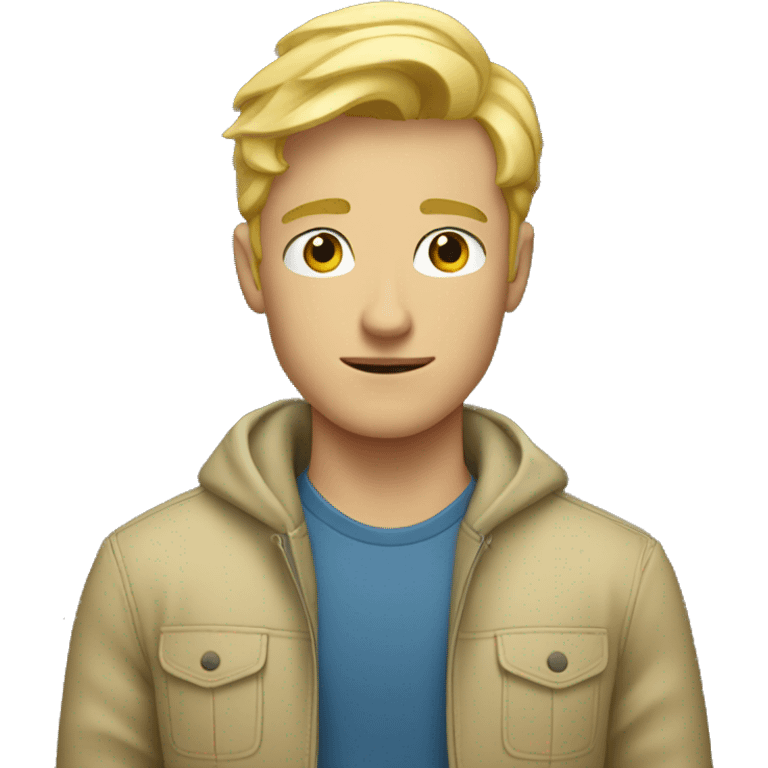 Blonde young man with simpleres  emoji