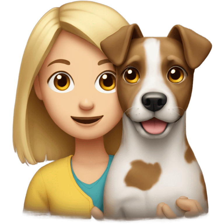 Dog with girl emoji