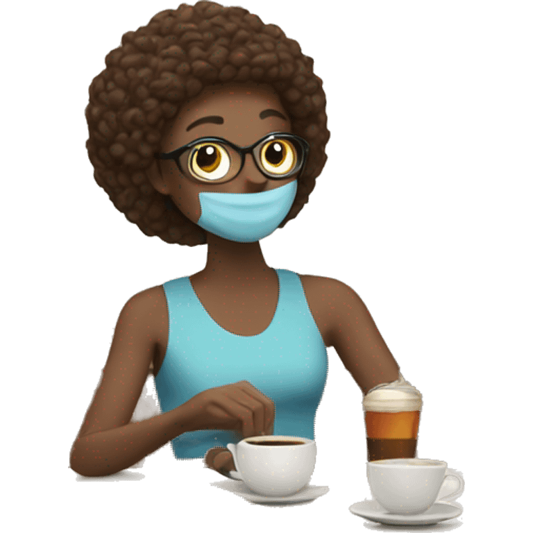 a person doing sports, spa and lunching in a coffee shop  emoji