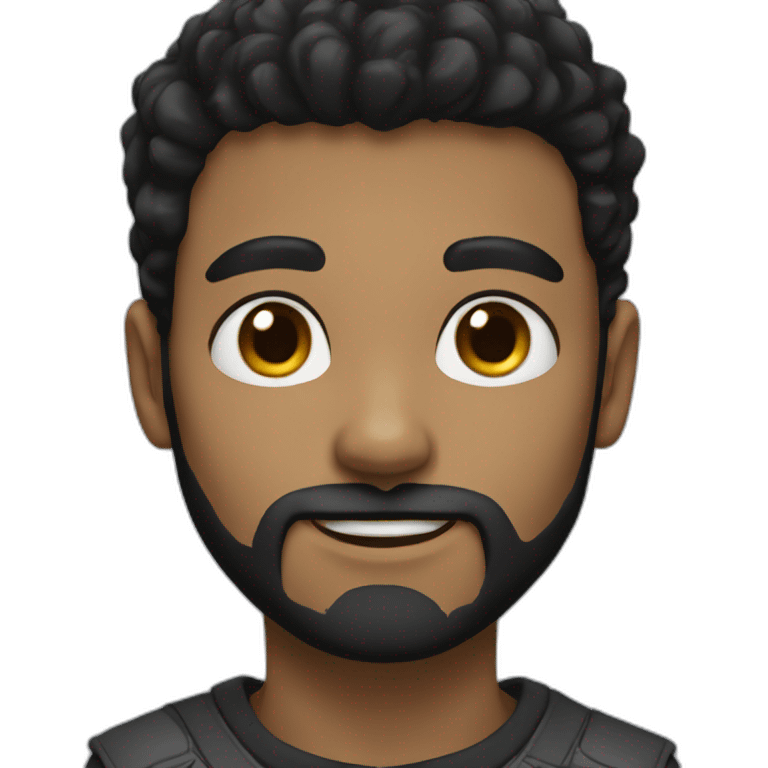 boy with brown eyes big nose black hair and black beard emoji