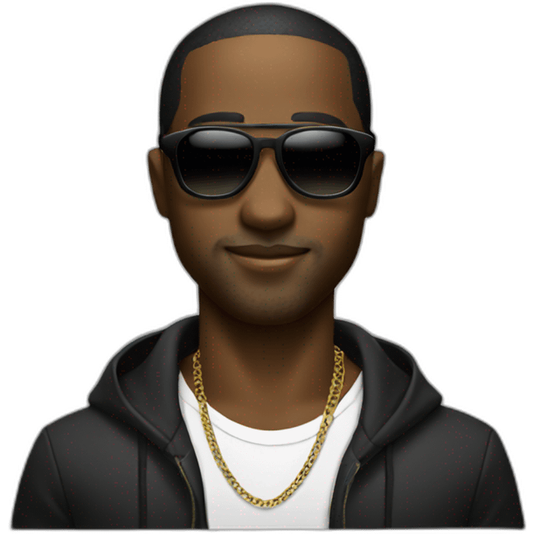 Black dj wearing shades emoji