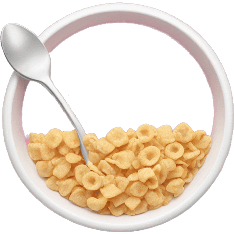 Pink light bowls with a cereal white and spoon  emoji