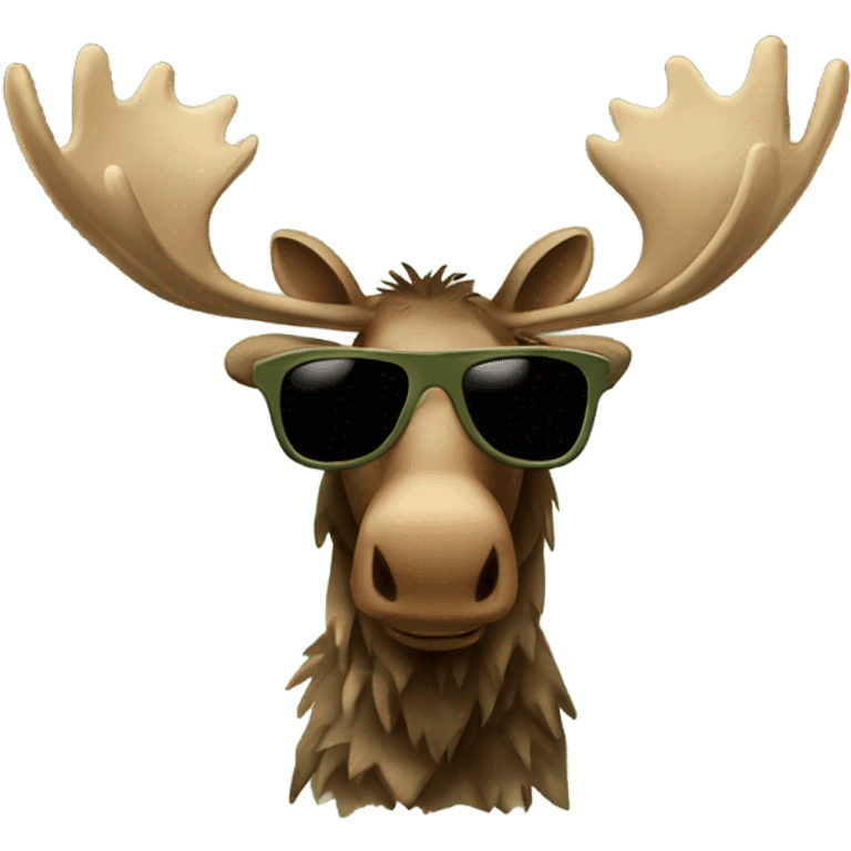 Moose in sunglasses and camouflage  emoji