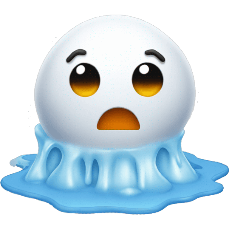 Snowman melting emoji