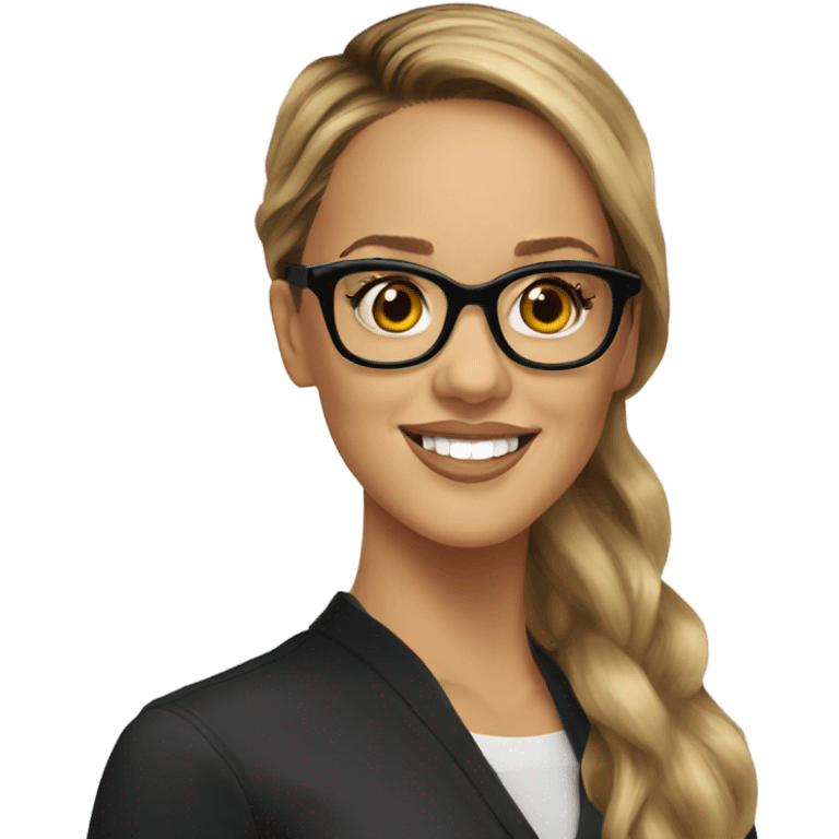 Caucasian Jessica alba with glasses  emoji