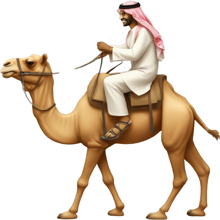 Saudi man ride camel emoji