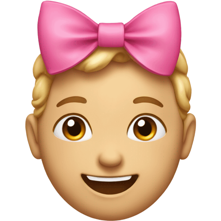 smily face with a pink bow  emoji