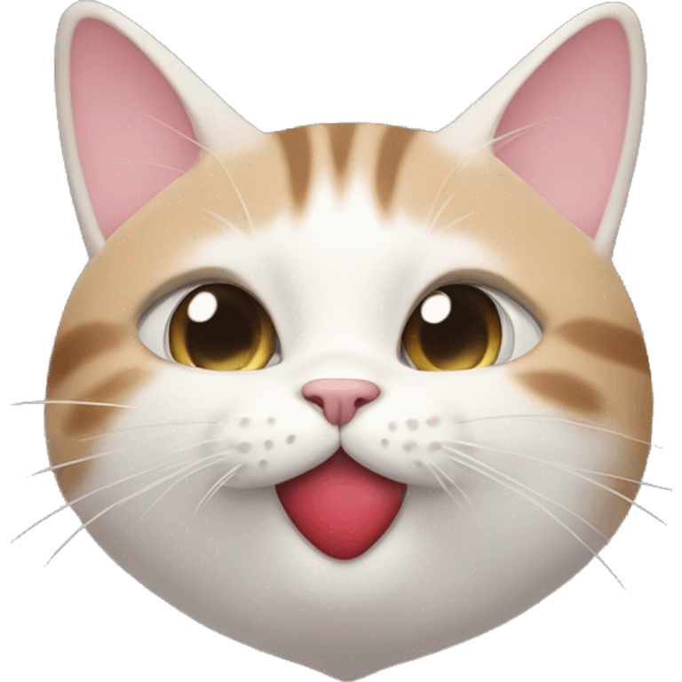 Cat blowing heart shaped kiss with eyes closed emoji