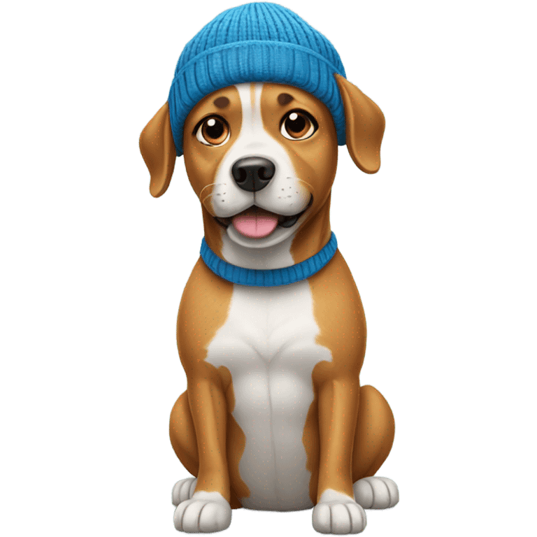 dog wearing beanie emoji