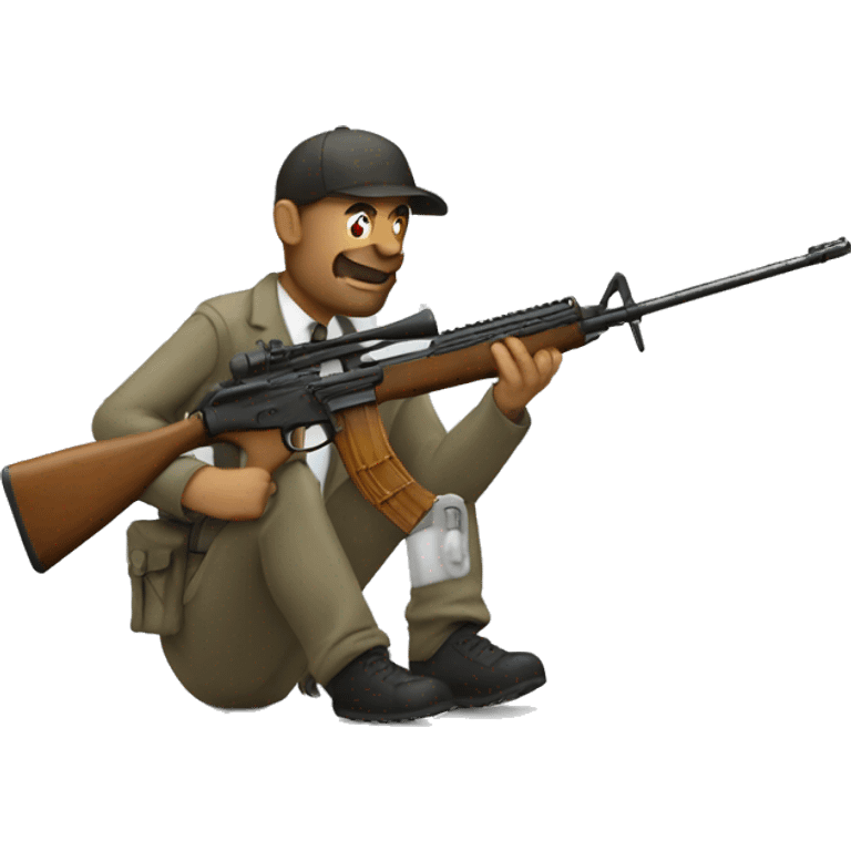 rifle and a man emoji