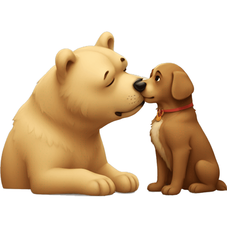 DOG KISS A BEAR emoji