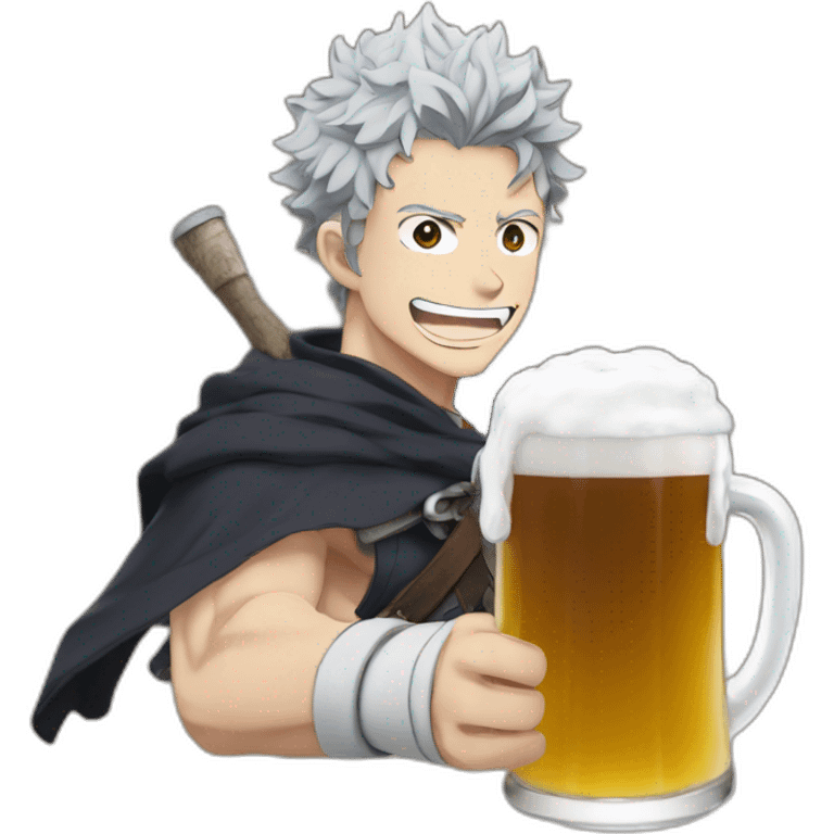 Asta de black clover qui bois une bière emoji