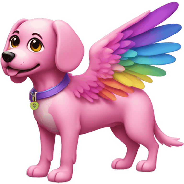 Pink dog with wings emoji