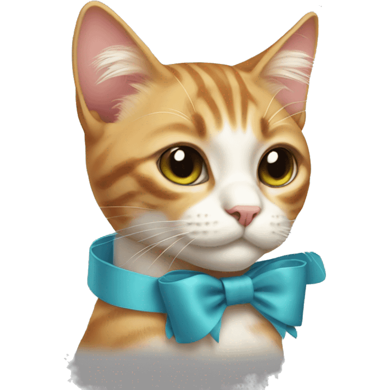 Cat wearing bow emoji