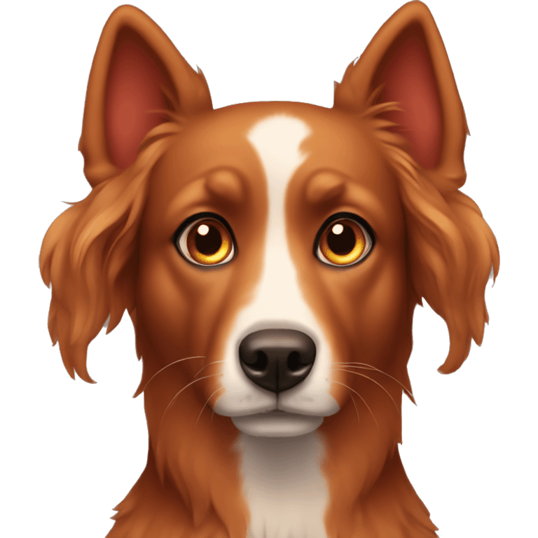 Red healer dog with big brown eyes and eyelashes  emoji