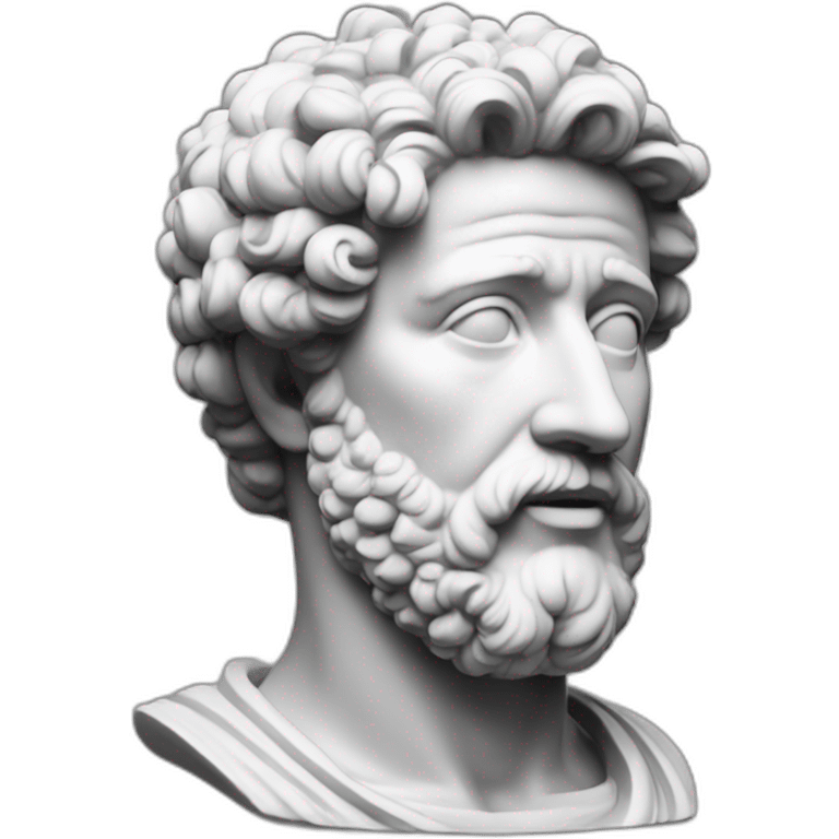 Black and white Marcus Aurelius  emoji