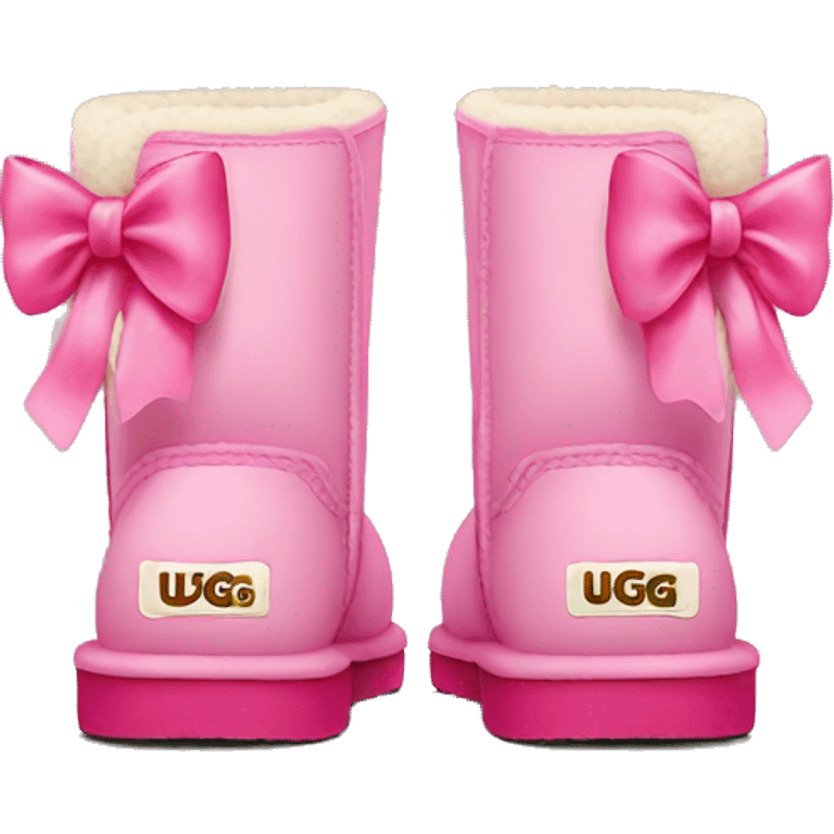 Ugg boots with little pink bows on top emoji