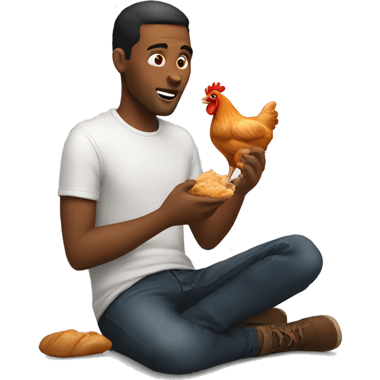 guy eating chicken emoji