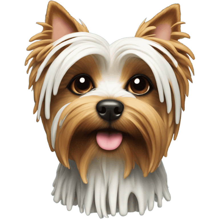 Yorkshire terrier covered in icing emoji