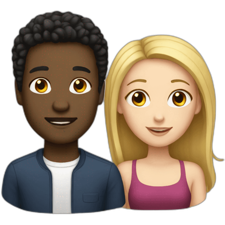 black guy white girl couple emoji