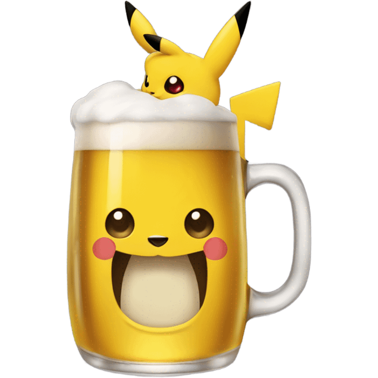 Pikachu qui boit une bière emoji