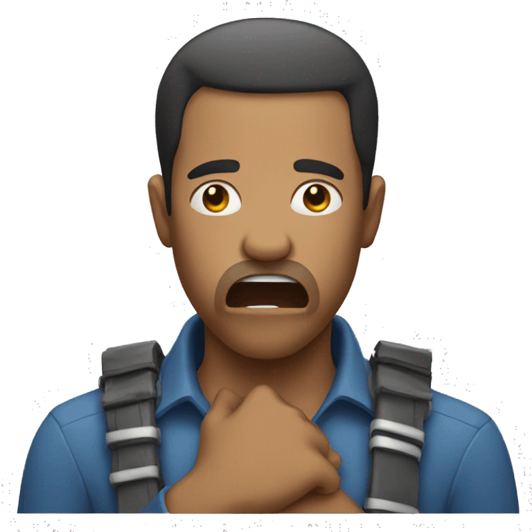 MAN HOLDING HIS BREATH USING FORCE WITH HIS MOUTH emoji