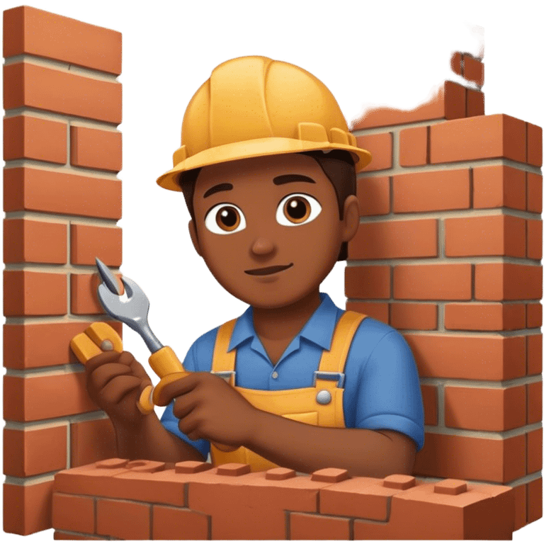 mason worker bricks emoji