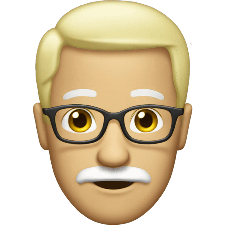 Create a bald man with a blond mustache who aing emoji