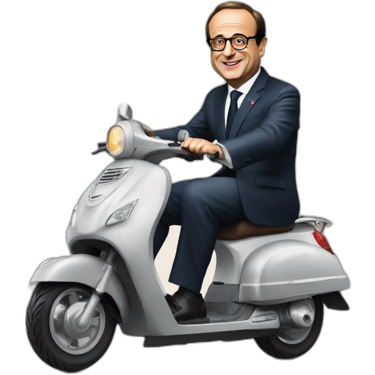 Francois hollande sur un scooter emoji