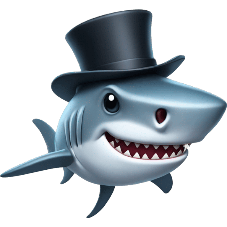 shark with tophat emoji