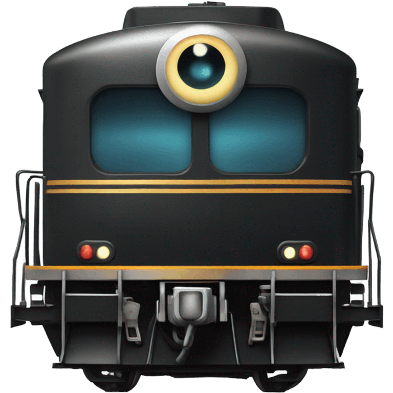 A electric locomotive (With little shiny black Kirby eyes) emoji