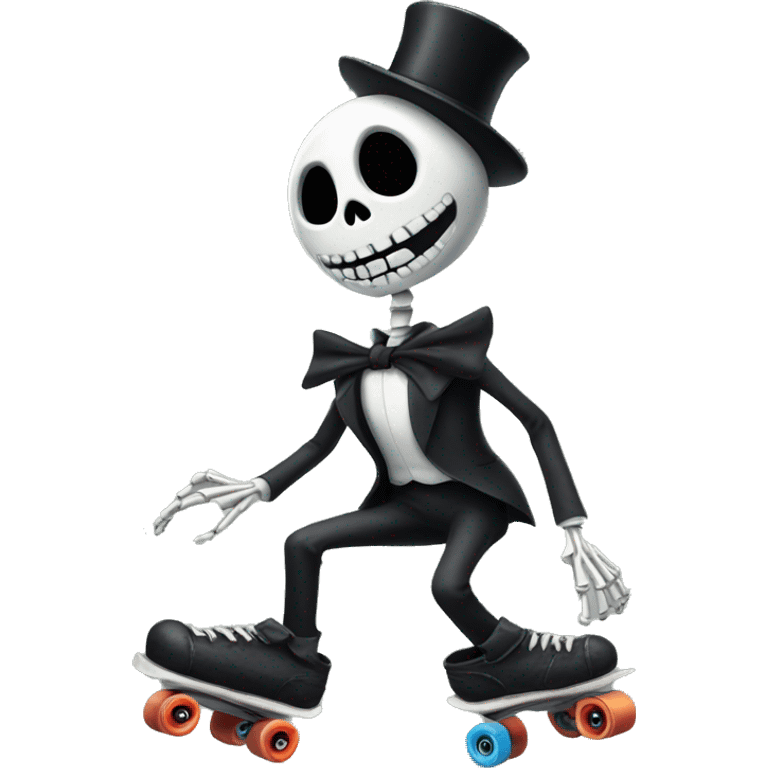 Jack skeleton roller skating emoji