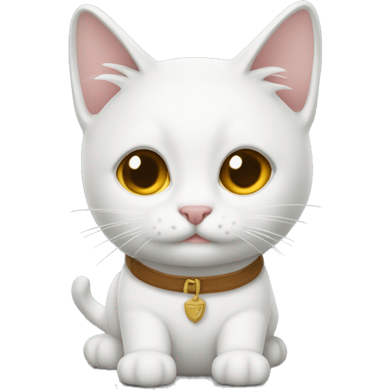 Un gato blanco con pajarita emoji