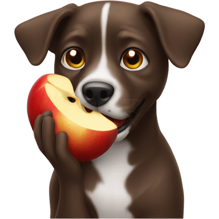 Dog eating an apple  emoji